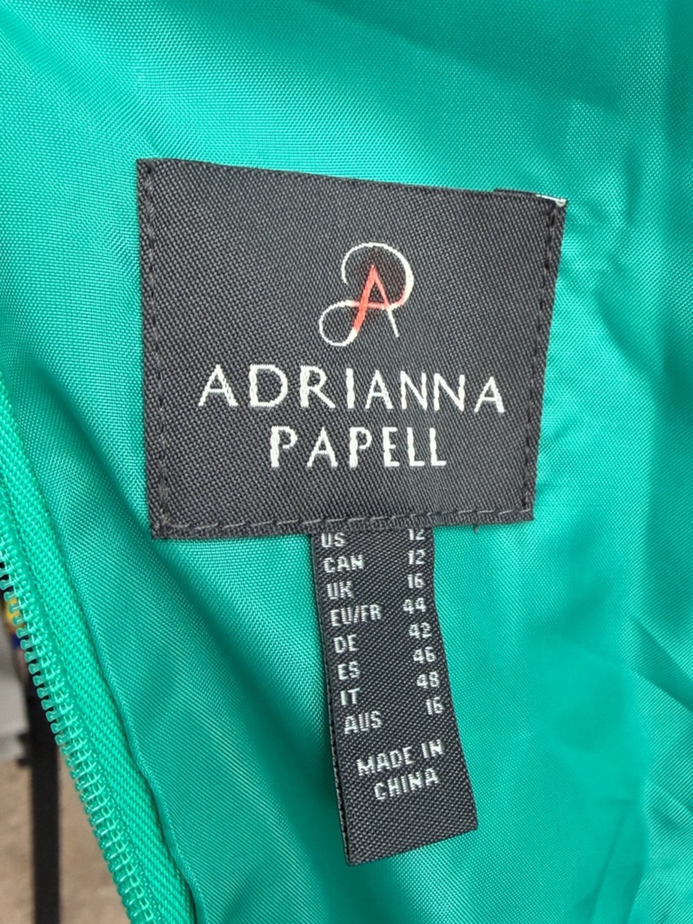 🆕✨ Adrianna Papell Emerald Fit&Flare Satin Midi Cocktail Dress Size 2,12 Gown - Picture 16 of 17